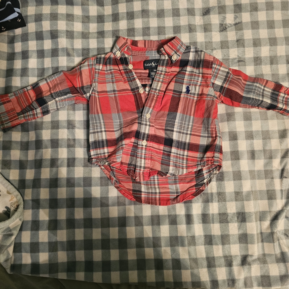 Plaid Red Kids Shirt